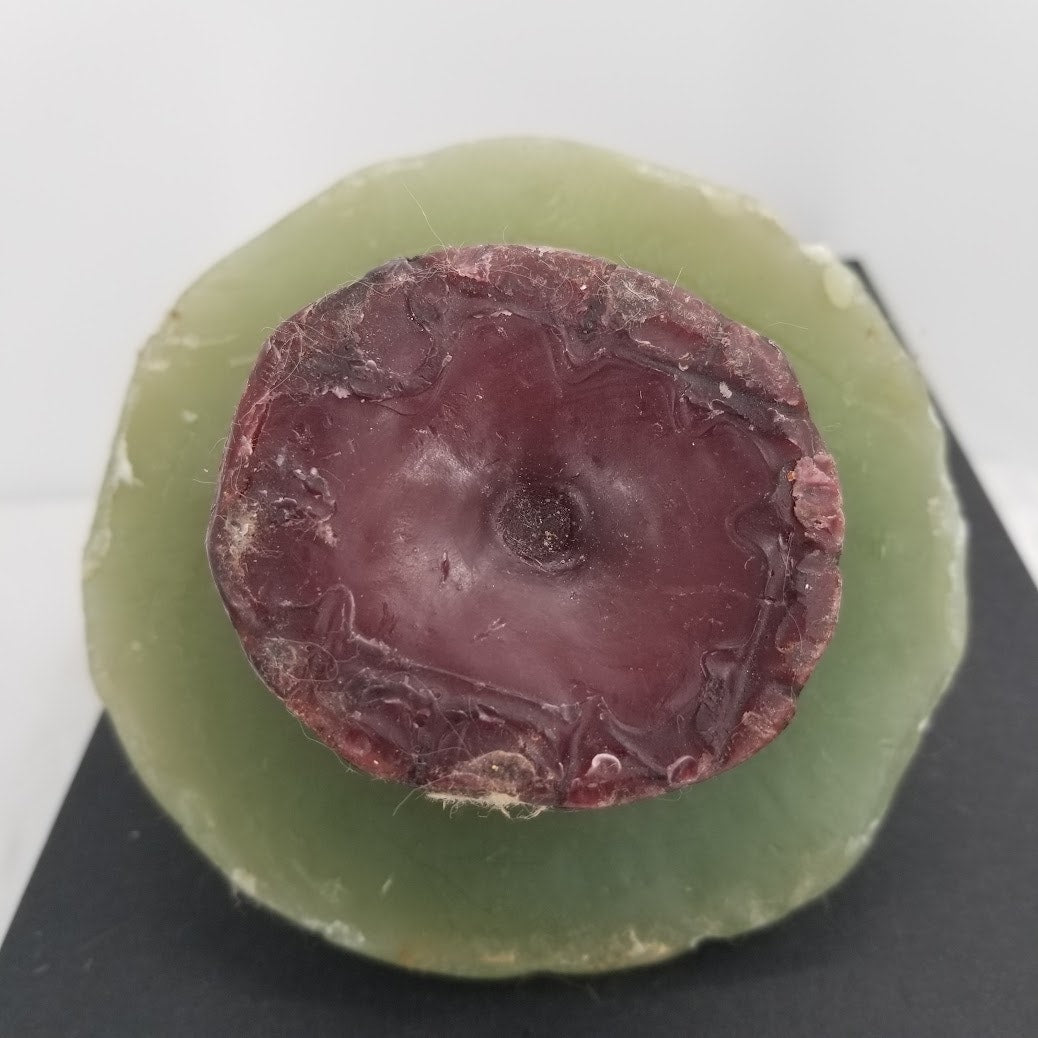 Vintage 1970s Mushroom Candle Mid Century Modern UNUSED Green brown