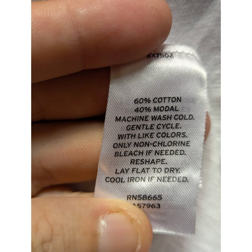 Caslon size Large white tshirt tee deep rounded V neck sleeveless cotton layers