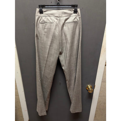 Size 4 Alex Marie Wide leg Career plaid gray slacks pants flat front pockets