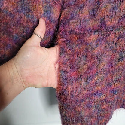 Vintage La Maille Mohair long sleeve sweater Japan XL GREAT buttons pocket Multi