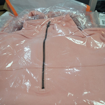 BP. Pink Pudding 1/4 zip sweatshirt elastic waist 1X cozy fleece NEW