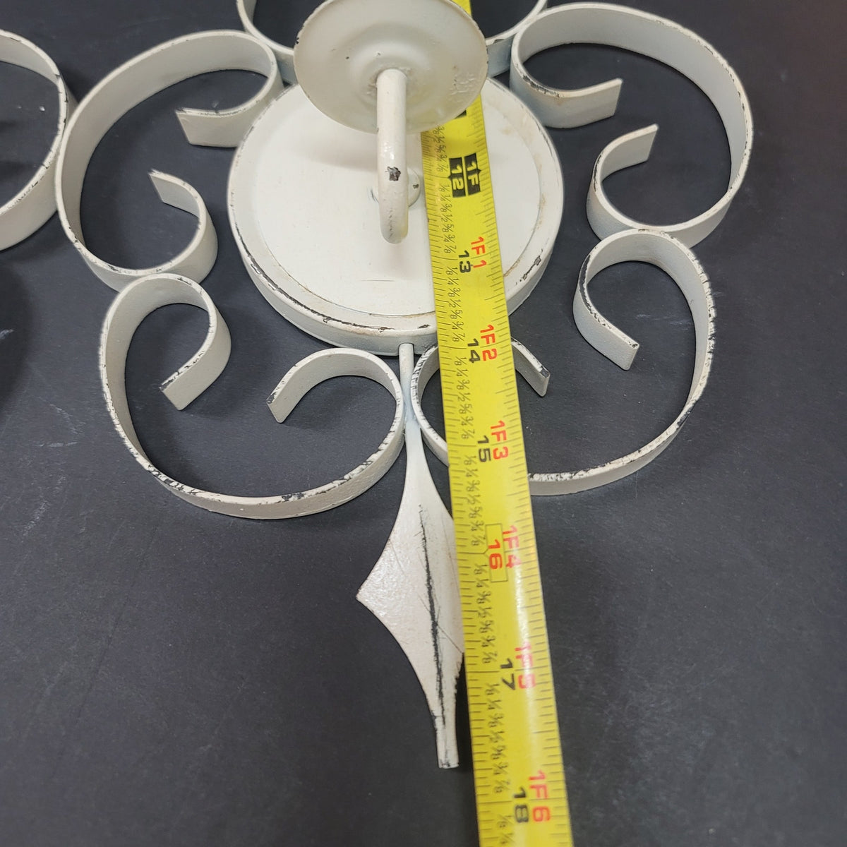 Vintage atomic pair wall scones candle holders MCM 18" tall 7" wide White wall