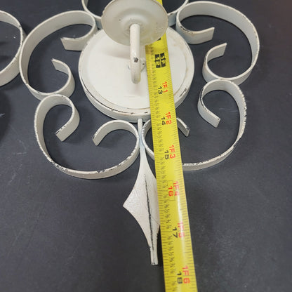 Vintage atomic pair wall scones candle holders MCM 18" tall 7" wide White wall