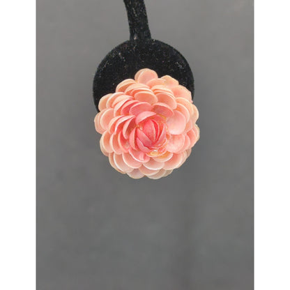 Vintage 50s Glam Pink Resin Rose Flower Stud Pierced Earrings Mid Century Modern