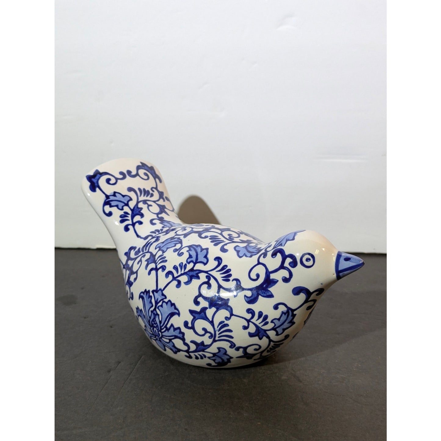 Mikasa Blue and White Chinoiserie Ceramic Dove Figurine Hollywood Regency Granma