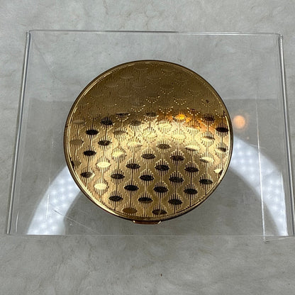 Vintage Vogue Vanities England Compact Black & Gold Lattice Spiral Base Powder