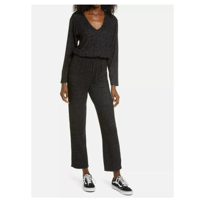 NEW LA LA LAND CREATIVE CASUAL  Sweater Knit Jumpsuit Charcoal SIZE medium COZY