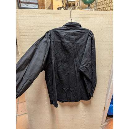 Topshop NEW Size 8 Black Oversized top long sleeve front pockets Button down