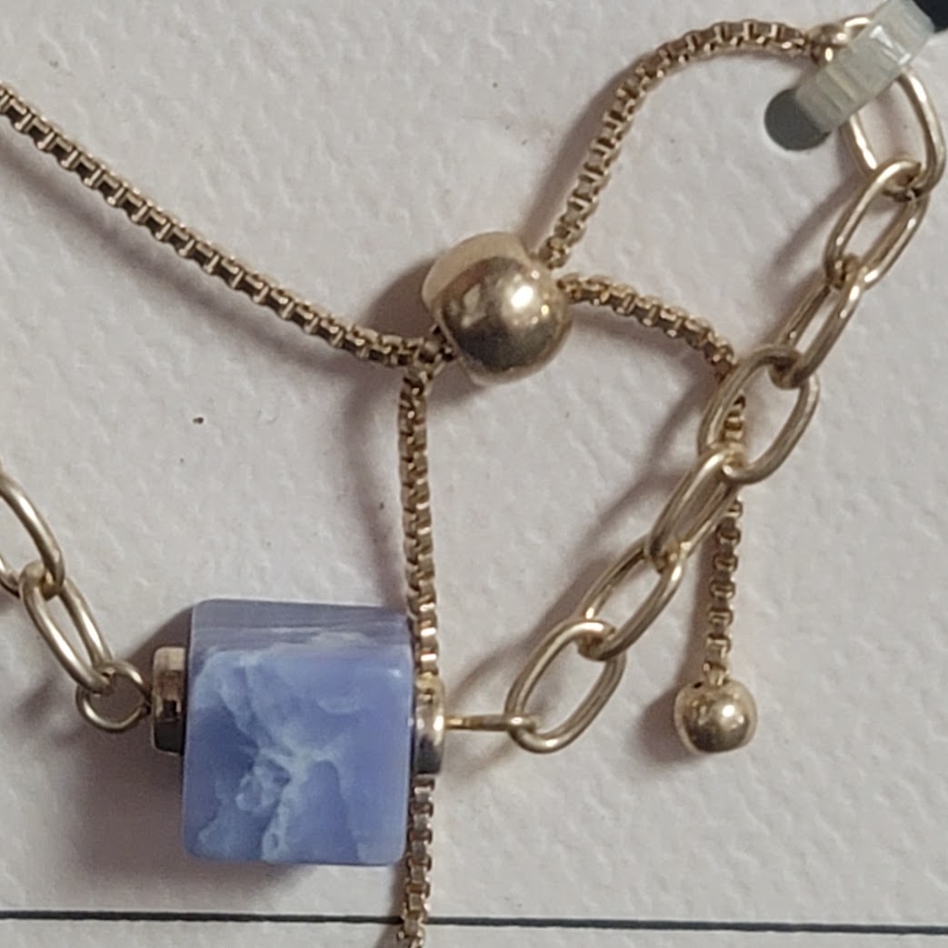 NWT - MELROSE and MARKET Square Stone Gold Tone Adjustable Bracelet - OS