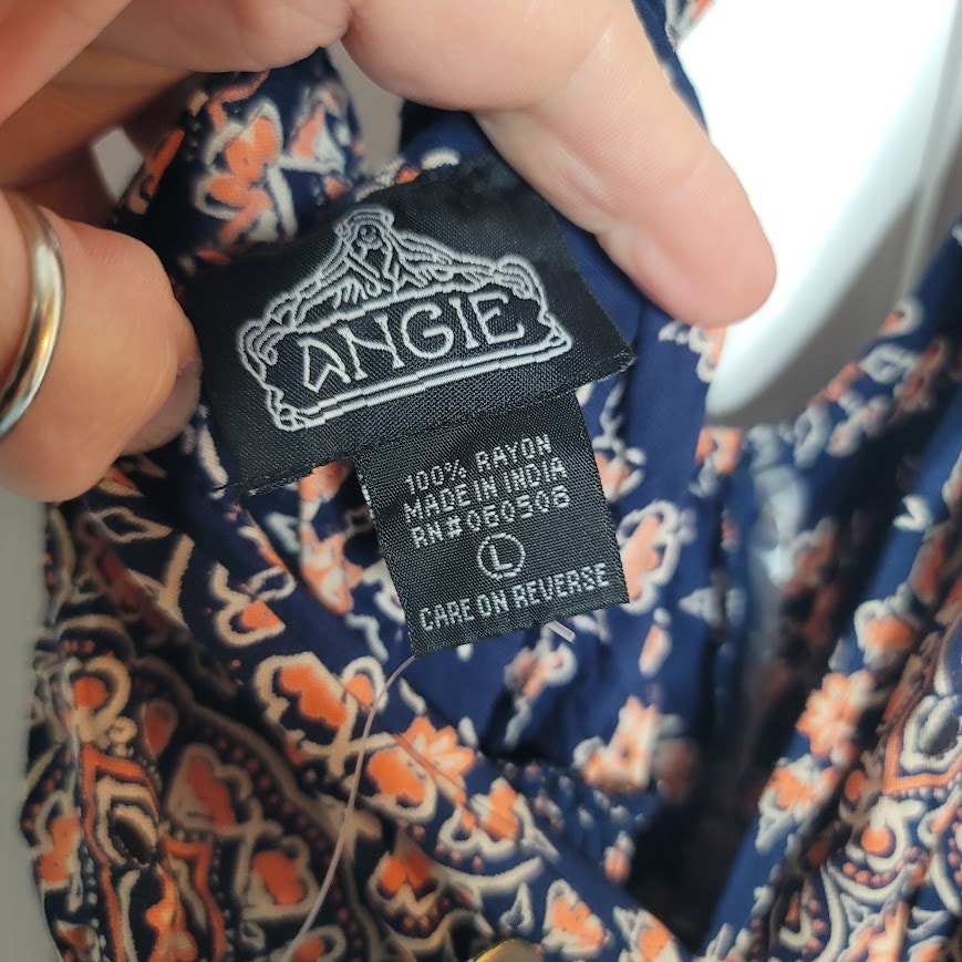 Angie Summer Dress Size Large Boho MAXI elastic back straps