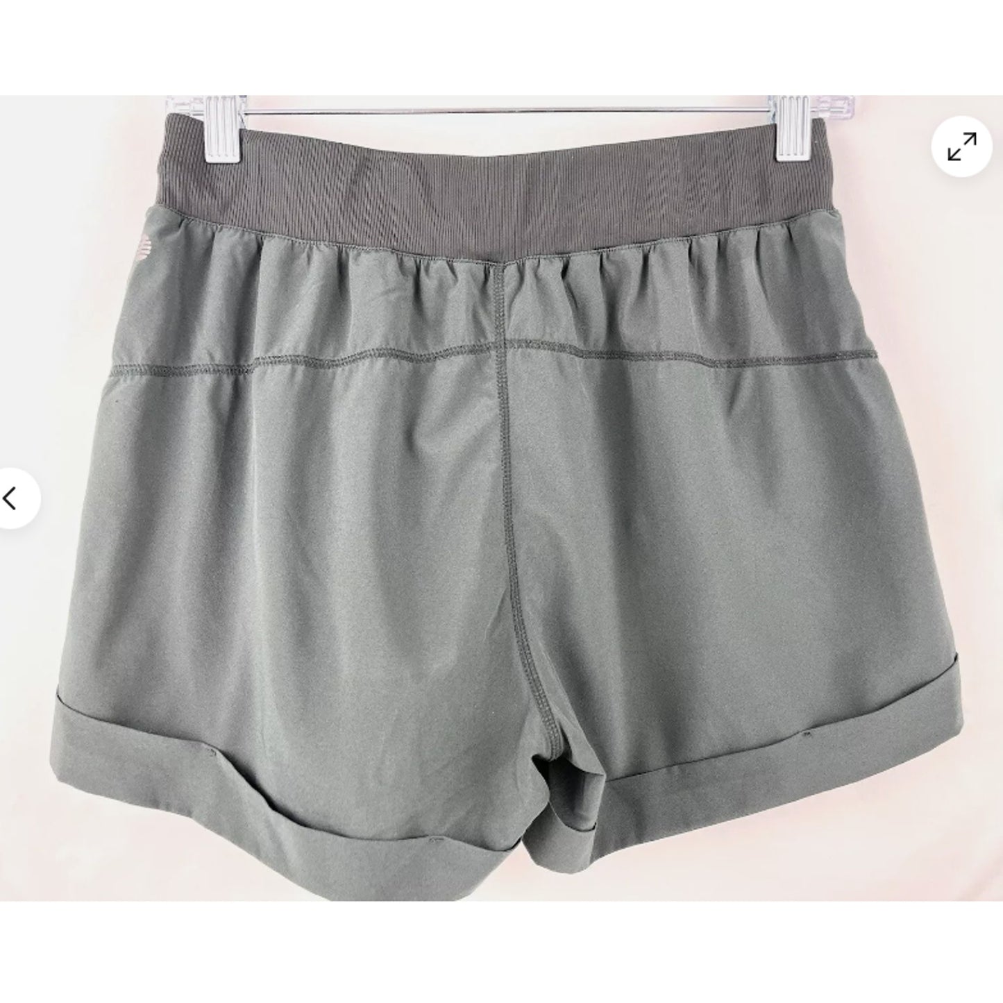 Zella Workout Shorts Size Small Olive Green activewear cuffed hem NEW