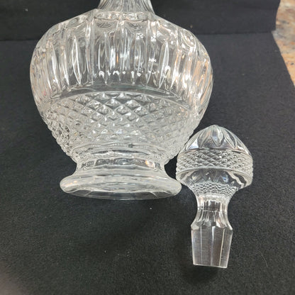 Decanter with domed Stopper EAPG FOOTED brandy Vintage 13” diamond pattern
