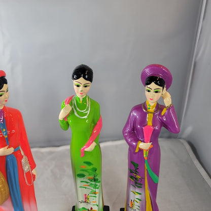 Set of 3 Vietnamese women Tradional Dress Vietnam figurines