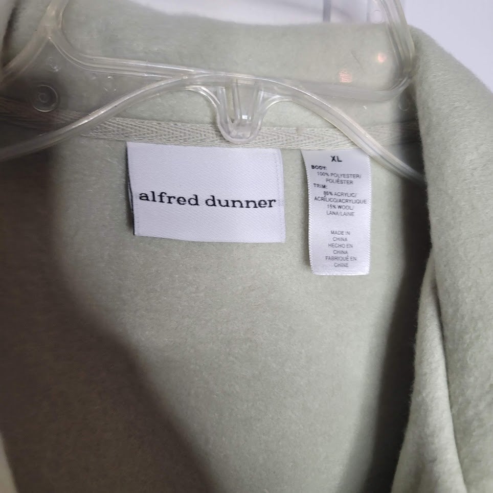 Alfred Dunner Wool Blend Lightweight Jacket XL Green Embroidery Long Sleeve
