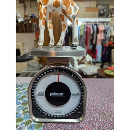 Vintage Porcelain Giraffe Figurine Handpaint Japan 11" Tall White Orange Animal