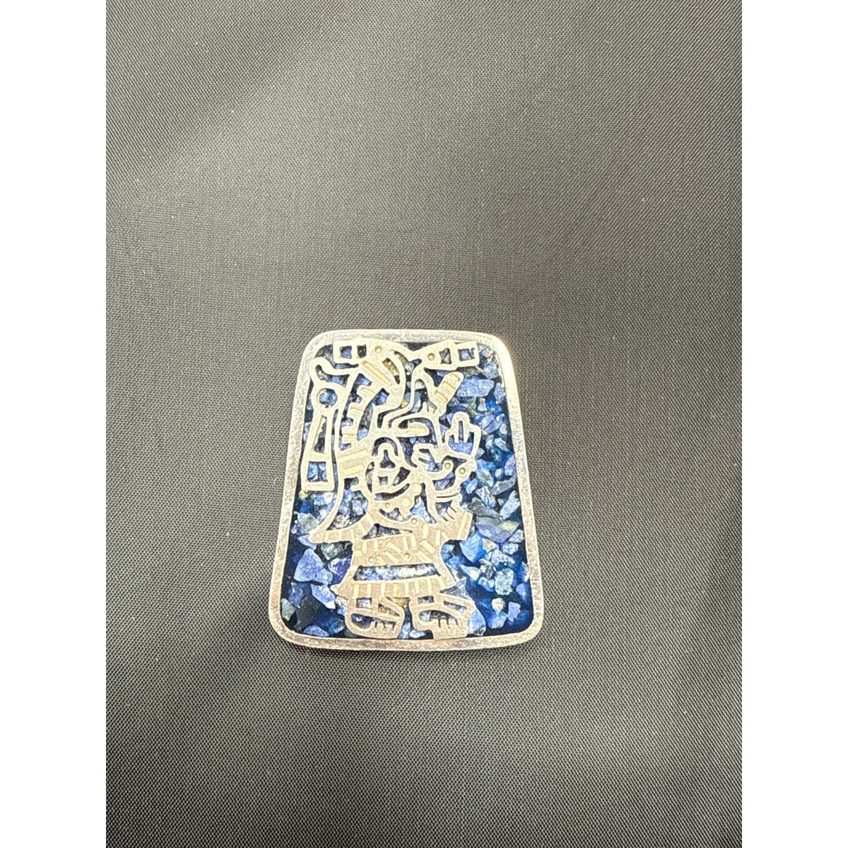 JUAN SANDOVAL Two trees brooch lapis mosaic Sterling Silver TS-30 Taxco .925