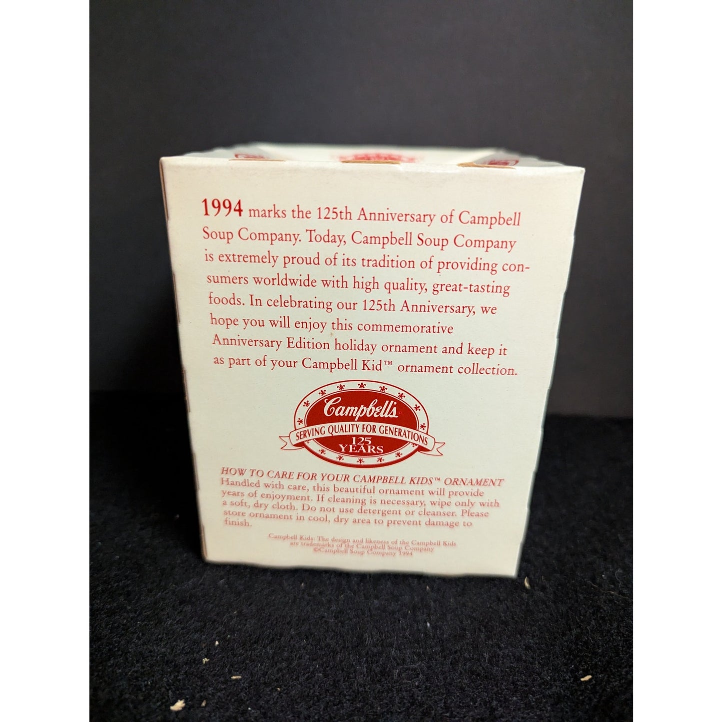 Vintage 1994 Campbell's 125th Anniversary Collector's Edition Christmas Ornament