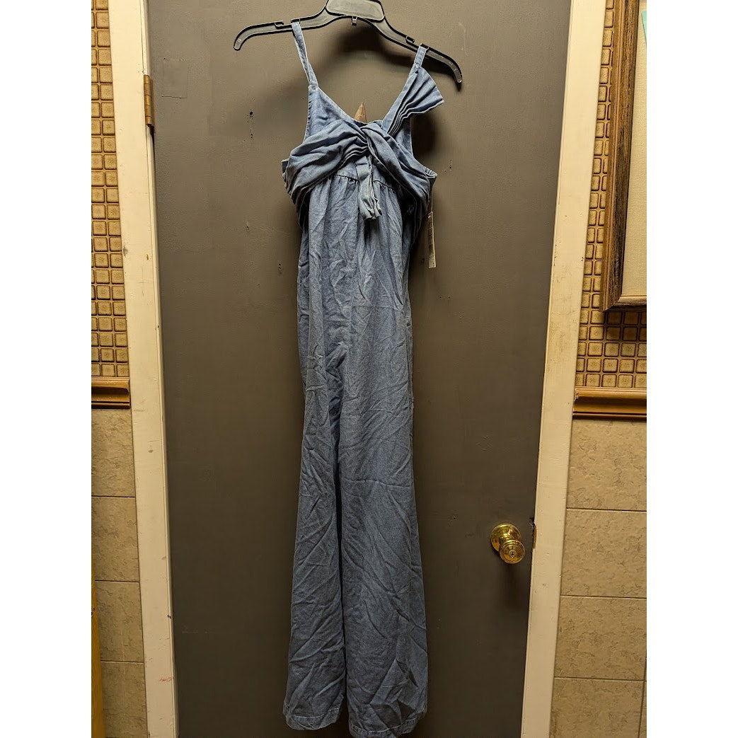 Habitual Blue Jean stone washed denim romper Size 16 youth wide leg with pockets