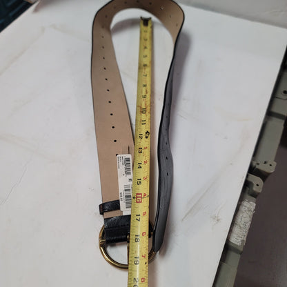 INC International Concept  NEW Classic Panel Belt Black metal Medium Adjustable