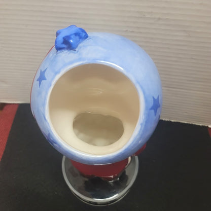 Planet Hollywood Mr. Globehead Headvase Planter Souvenir Blue Man Zoot Suit 10"