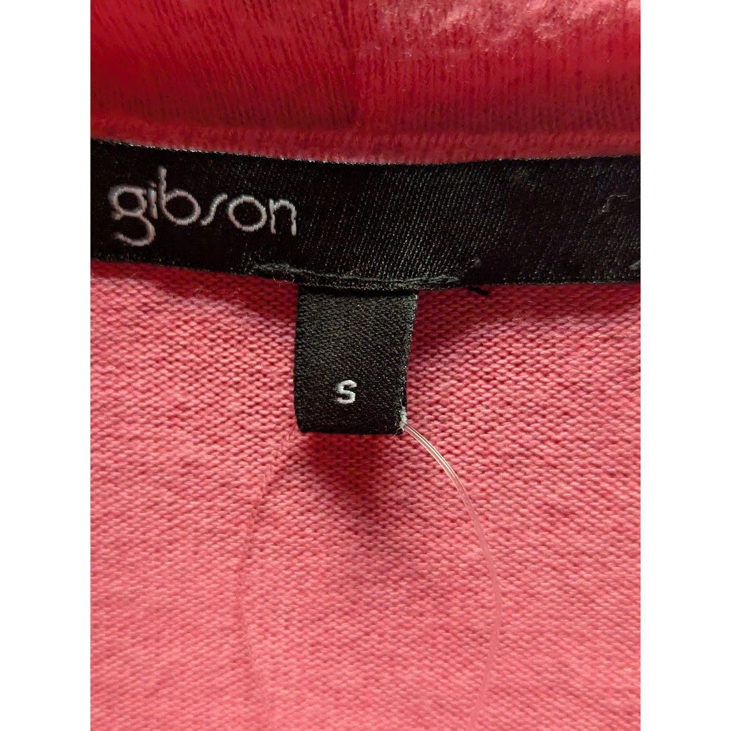 Gibson Women's Pink Lipstick Cowl Neck Long Sleeve Top NWT Size Small