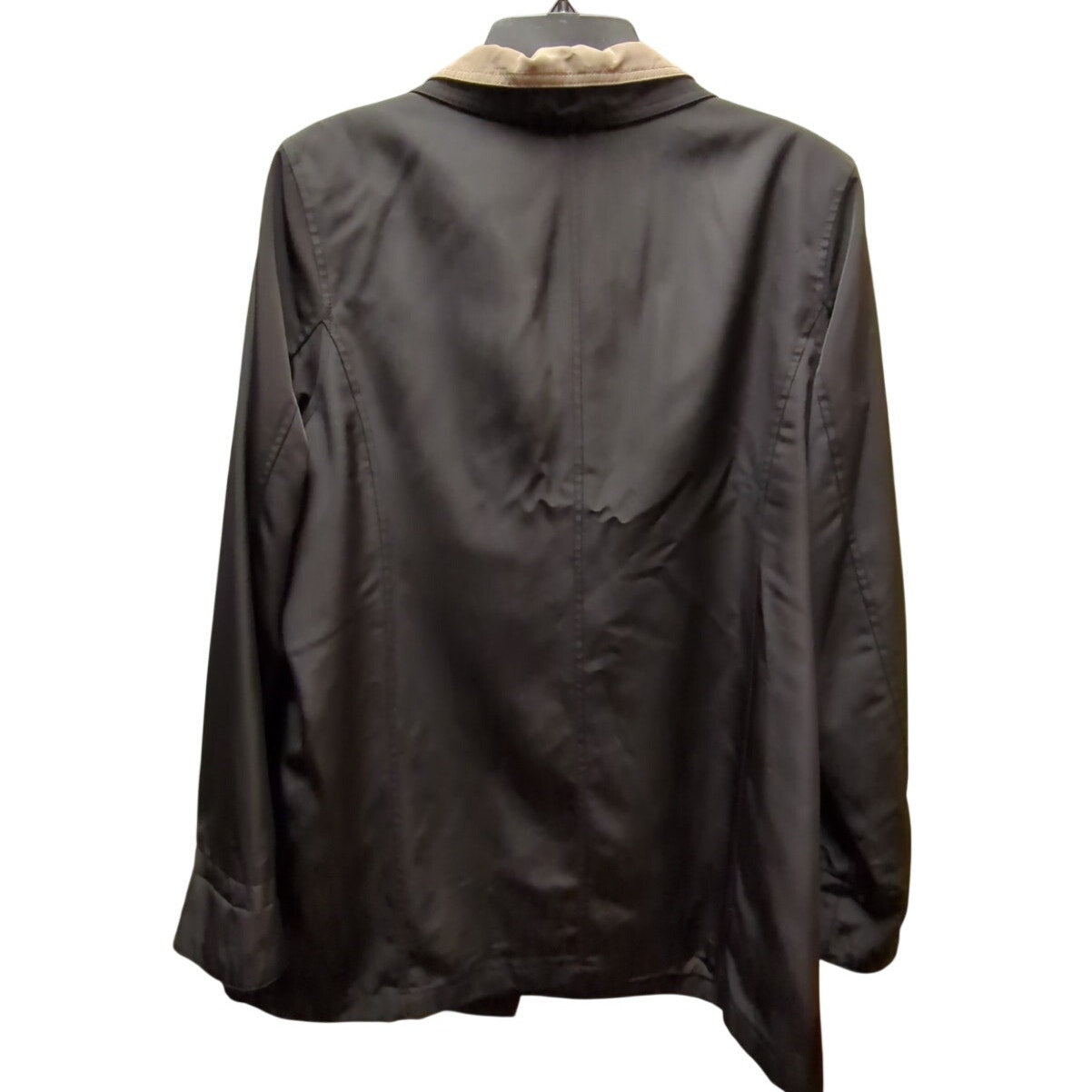 Fleet Street Black Utility Rain Jacket Button Down Size Large Travel Packable