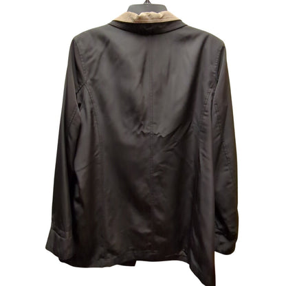 Fleet Street Black Utility Rain Jacket Button Down Size Large Travel Packable