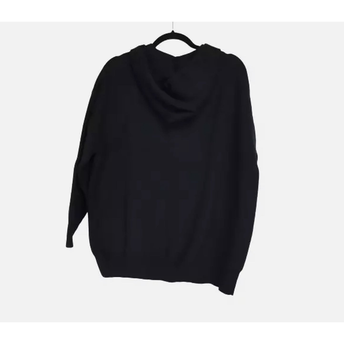 Cotton Emporium Full Zip Hooded Viscose Blend Gray Jacket BLACK $82 MEDIUM