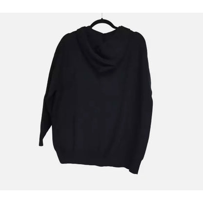 Cotton Emporium Full Zip Hooded Viscose Blend Gray Jacket BLACK $82 MEDIUM