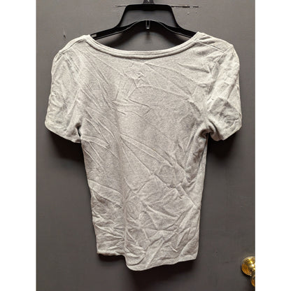 A New Day Gray Short Sleeve V-Neck T-Shirt Size Medium