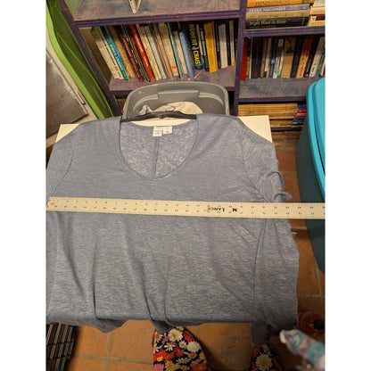 Melrose Market Size 3X scoop neck Grey Grisaille short sleeve top shirt blouse