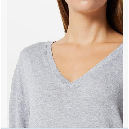 Relaxed V-Neck Sweater Treasure & Bond NEW Size 2XL Ribbed hem Soft Casual gray