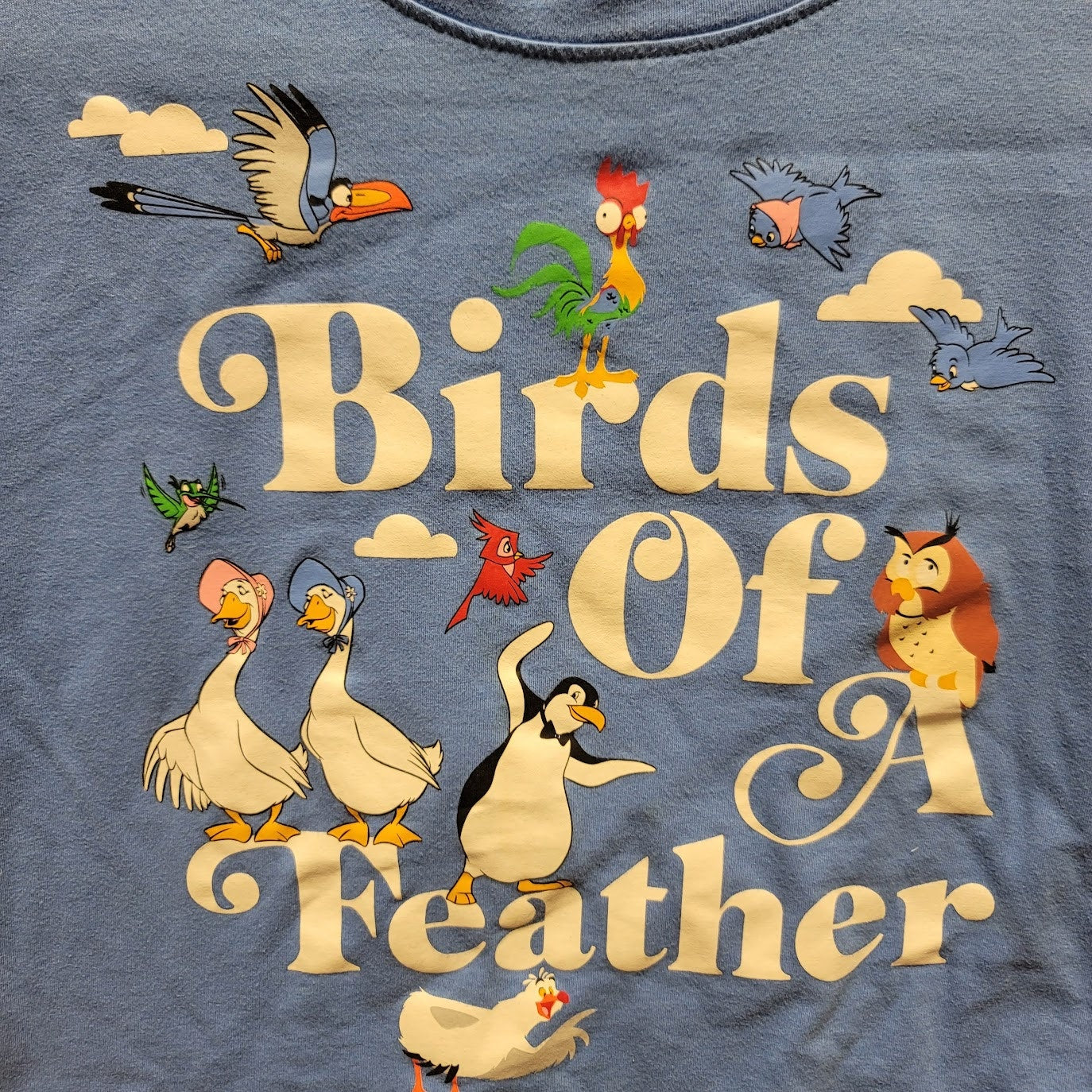 Disney Parks Size Medium Blue T-Shirt Birds of a Feather Short Sleeve