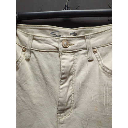 Seven7 Off-White High Rise Slim Straight Jeans Minimalist Aesthetic Size 12