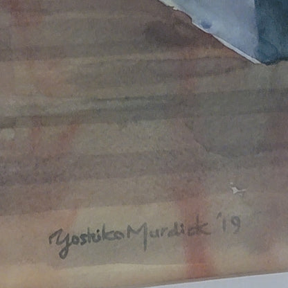 Yoshiko Murdick hand-painted watercolor restaurant  diner AMERICANA Signed 2019