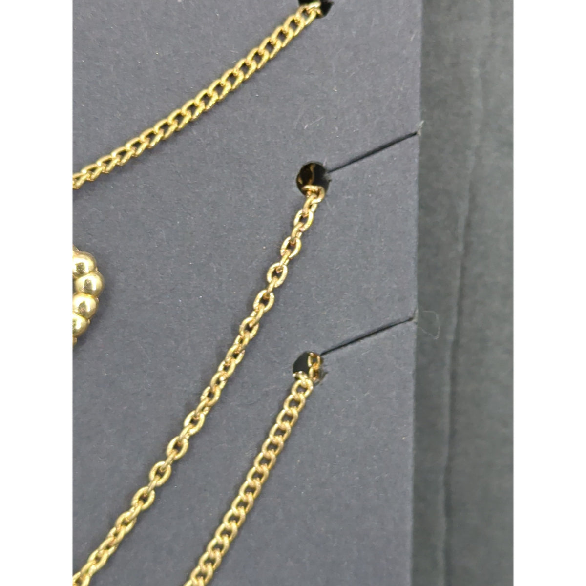 AREA Gold Tone Layered Charm Necklace Set Heart Circle Turquoise Beaded NWT