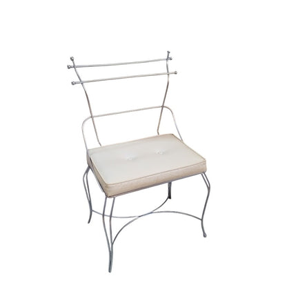 Secondhand Sandies: VINTAGE  silver white Vanity chair stool