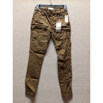 Joie $248 Park Cheetah Print Skinny Cropped Cargo Jeans Size 24