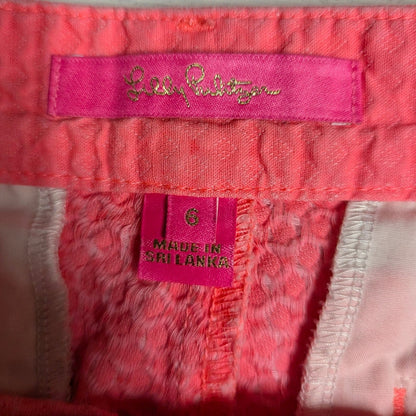 Lilly Pulitzer Pink Seersucker Buttercup Shorts 6 Preppy Resort Classic Summer