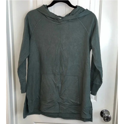 NEW NWT Melloday Olive Green Long Sleeve Top with Hood Size XS kangaroo pocket