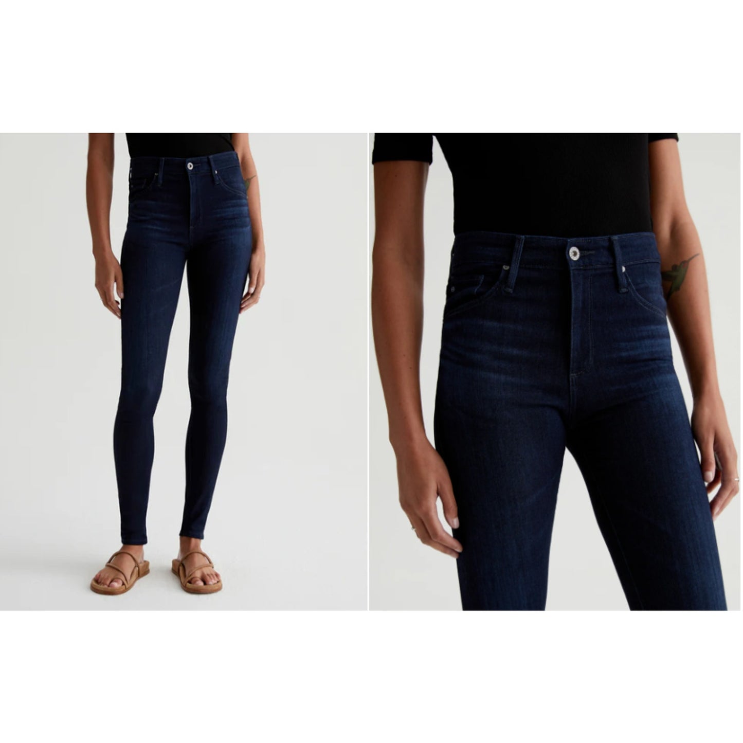 AG Adriano Crushed Velvet Farrah High Rise Skinny Ankle Jeans Size 31 Black new