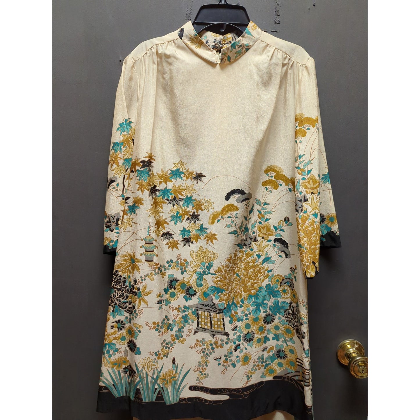 Krist Gudnason Asian inspirted Chinoserie Print 3pc Skirt Set Top Skirt Belt