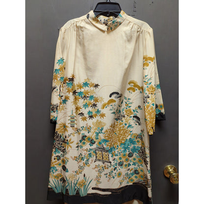 Krist Gudnason Asian inspirted Chinoserie Print 3pc Skirt Set Top Skirt Belt