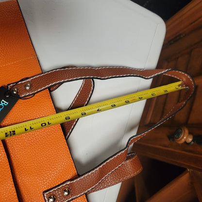 Bottari Orange Pebbled tote with snap tote bag inside, BEACH, Park, Travel NEW