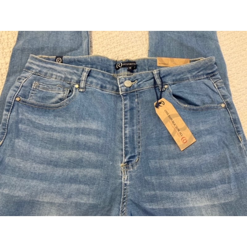 NWT One Republic For All Five-Pocket Denim Boyfriend Jeans Pants Size 14 in Blue