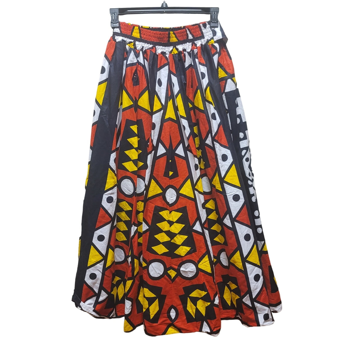 ALF One Size Vibrant skirt Midi Elastic Waist Attach Belt Fit Flare Tribal Flare