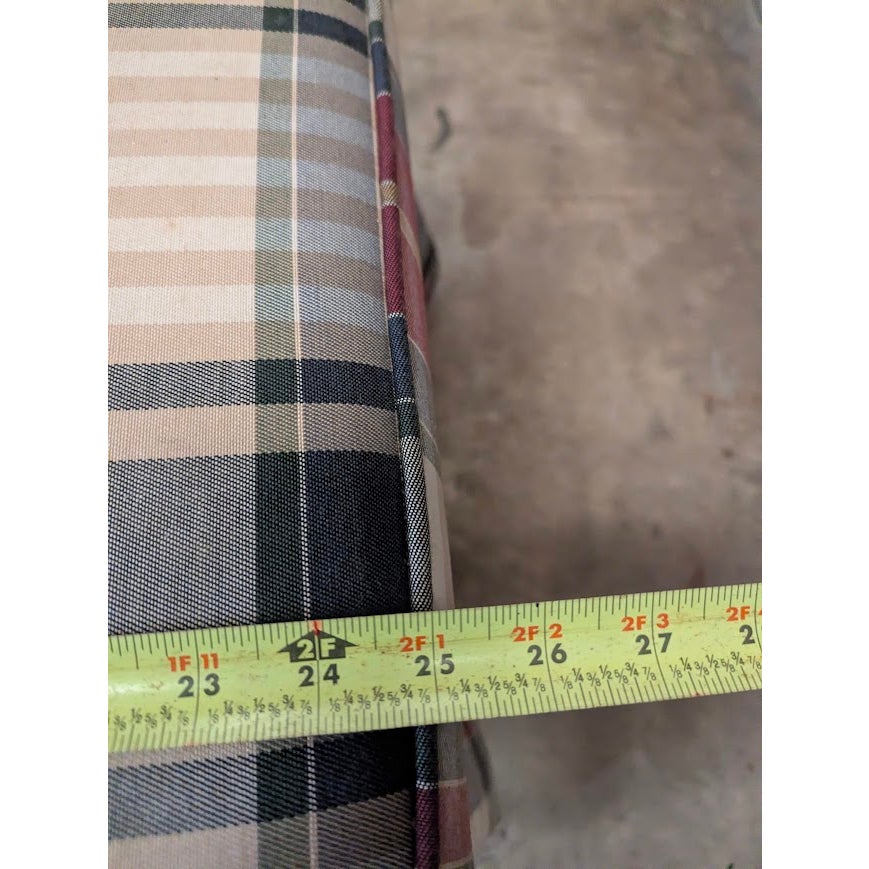 Secondhand Sandies: Woodmark Plaid Ottoman Footstool skirted Wheels