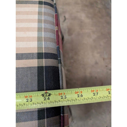 Secondhand Sandies: Woodmark Plaid Ottoman Footstool skirted Wheels