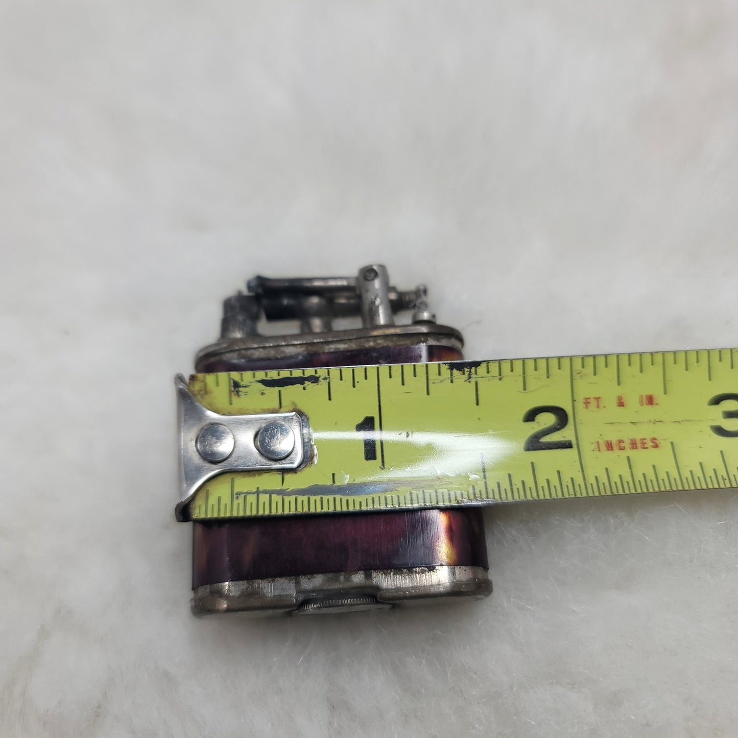 Vintage Thorens Style Lift Arm Pocket Lighter Antique Tortoiseshell Art Deco