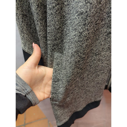 Roaman's Hooded Knit Poncho Cape Cardigan Grey Marled Gorpcore Athleisure M/L